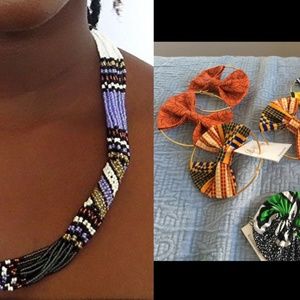 Colorful Zulu beaded necklaces and Earrings